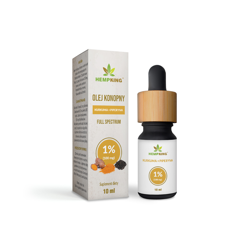 Olej CBD 1 100mg Full Spectrum Pieprz Czarny i Kurkuma 10ml 1
