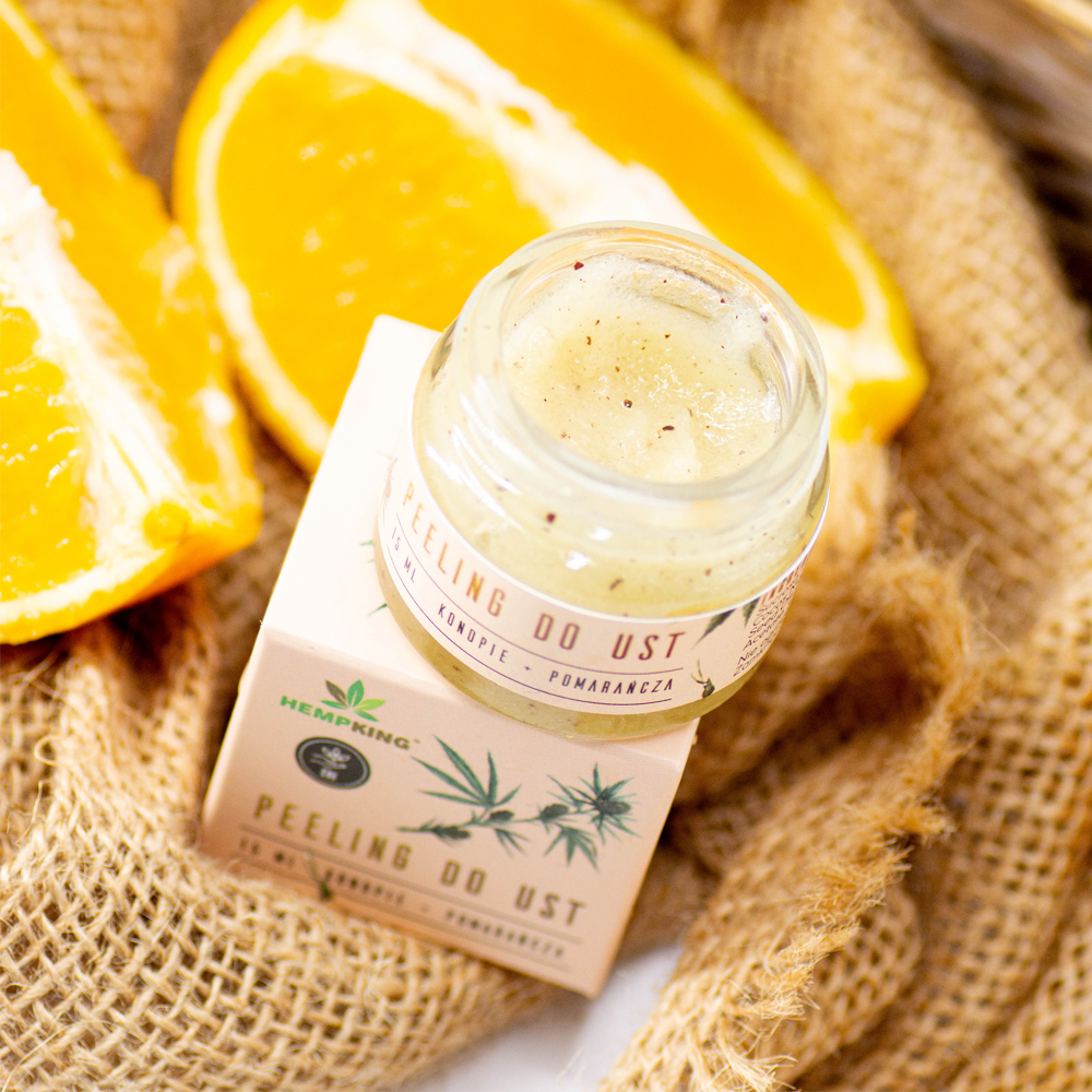 peeling konopny do ust z pomarańczą