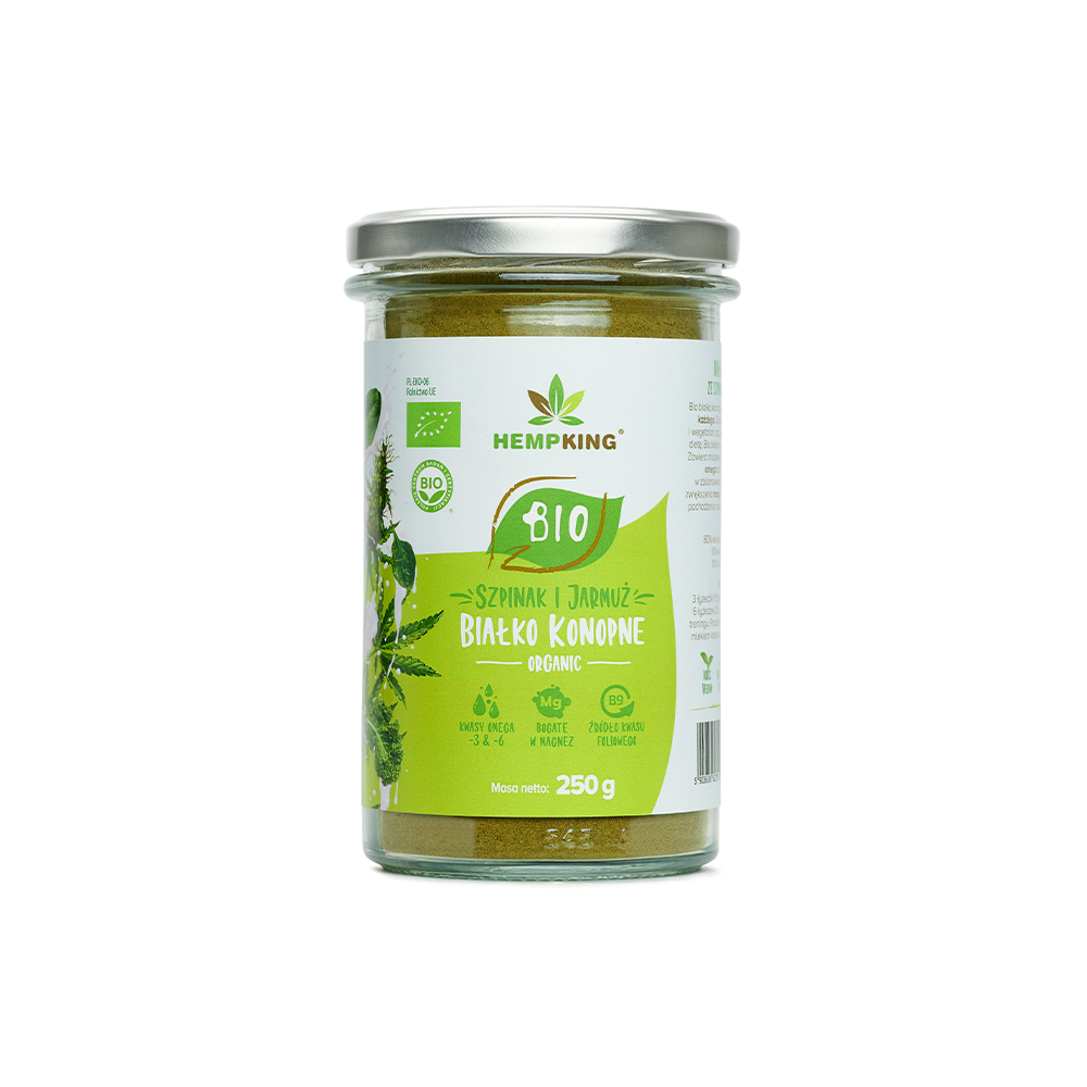 Bio białko konopne organic HempKing Szpinak i Jarmuż