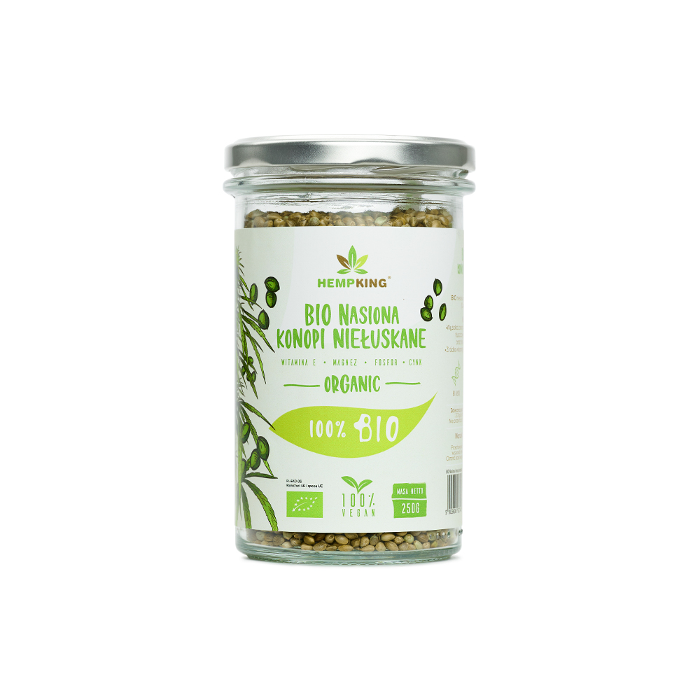 Nasiona konopi niełuskane organic 100% Bio HempKing
