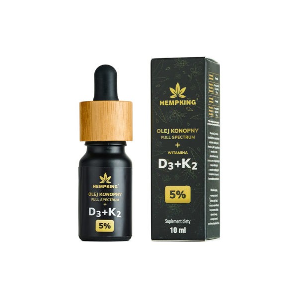 Olejek konopny CBD D3+K2 5% Full Spectrum HempKing